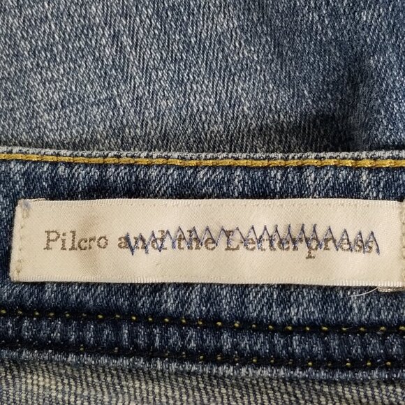 Anthropologie Pilcro Hyphen Distressed Mid-Rise Denim Shorts 27 Womens 32x6.5 - Picture 4 of 9